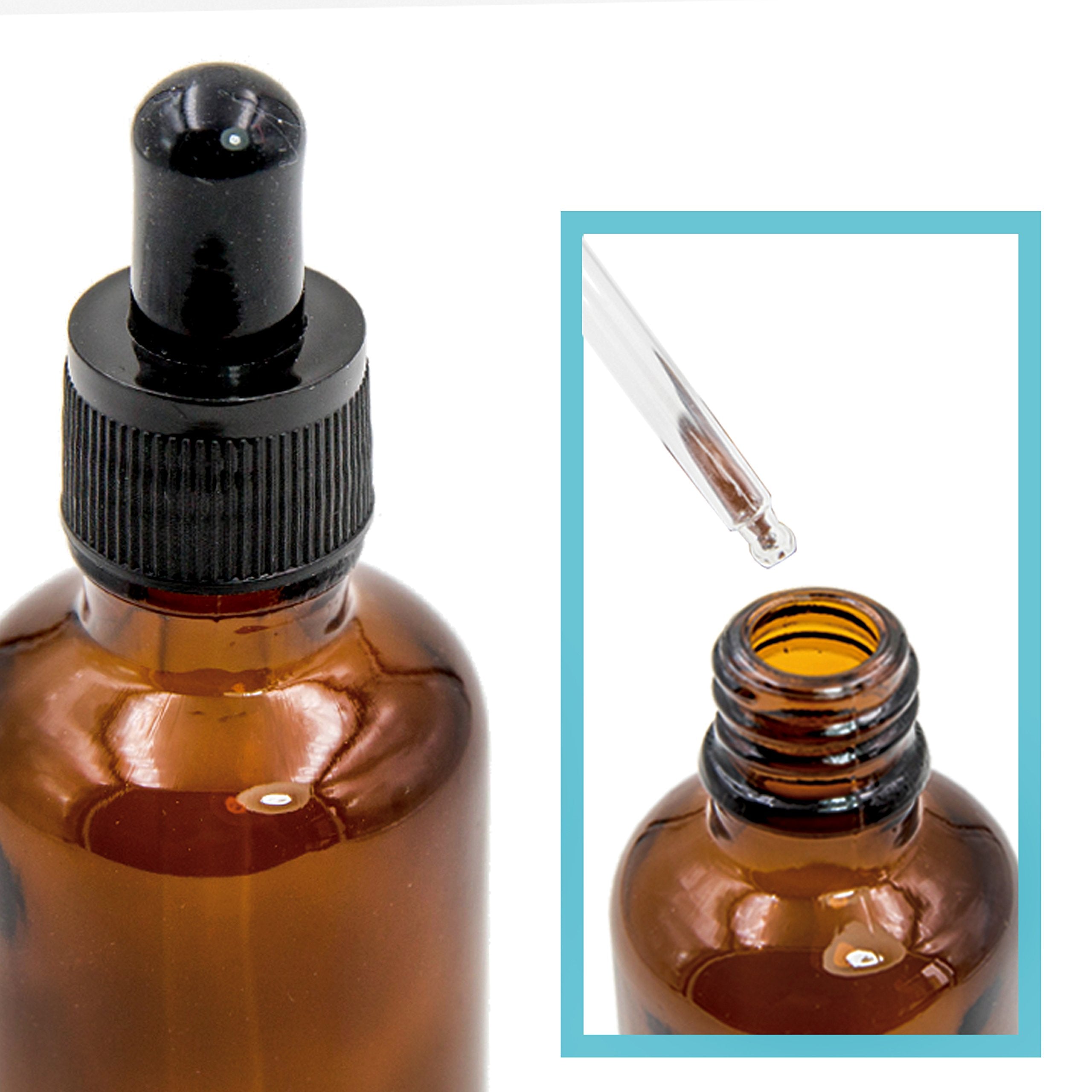 Youngever 16 Amber Glass Dropper Bottles for Essential Oil, 8 Pack (1 Ounce) Amber Bottles With Glass Eye Dropper, 8 Pack (2 Ounce) Amber Bottles With Glass Eye Dropper, 2 Stainless Steel Mini Funnels