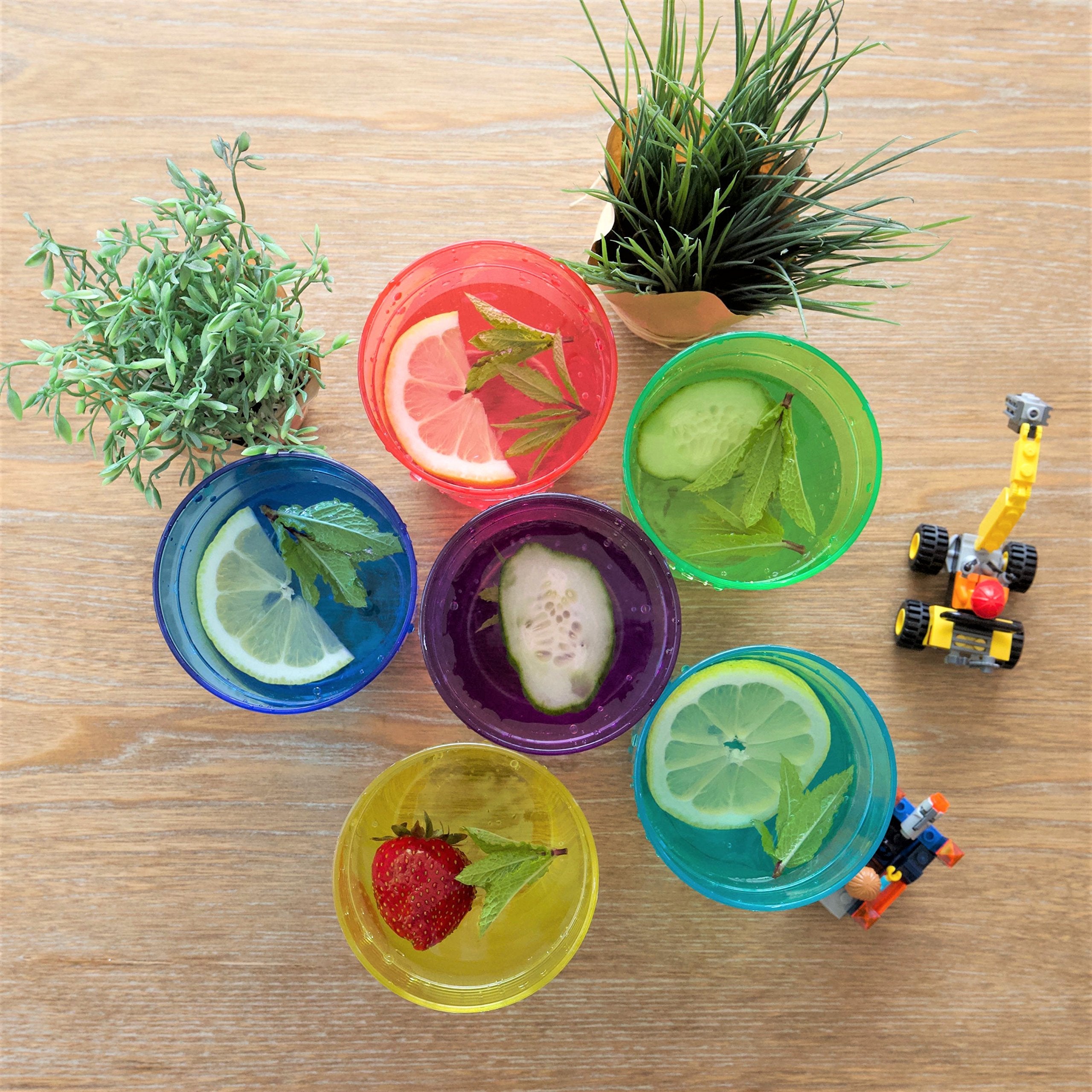 Youngever 18 Pack 20 Ounce Plastic Tumblers, Drinking Glasses, Restaurant-Quality Shatterproof Beverage Tumblers, 6 Colors, Reusable | Stackable | NO BPA | Top-rack Dishwasher Safe