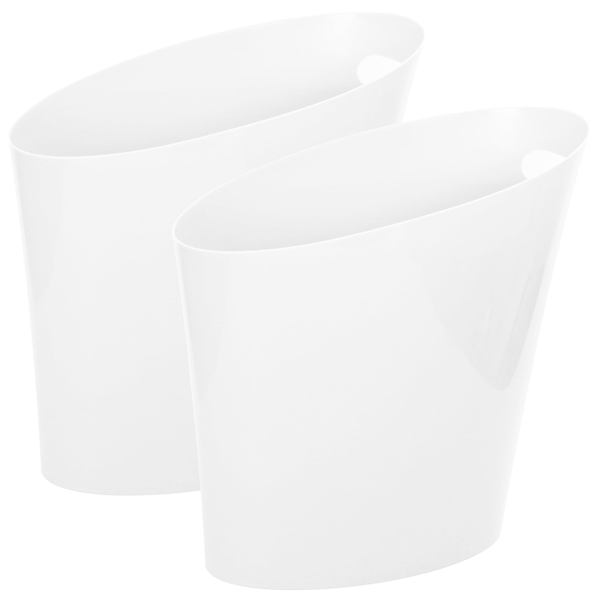 Youngever 2 Gallon Slim Trash Can, Plastic Garbage Container Bin, Small Trash Bin with Handles for Home Office, Living Room, Study Room, Kitchen, Bathroom (2 Pack)