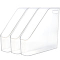 Youngever 3 Pack File Folder Bin Storage, Plastic File Folder Bin Organizer with Handle