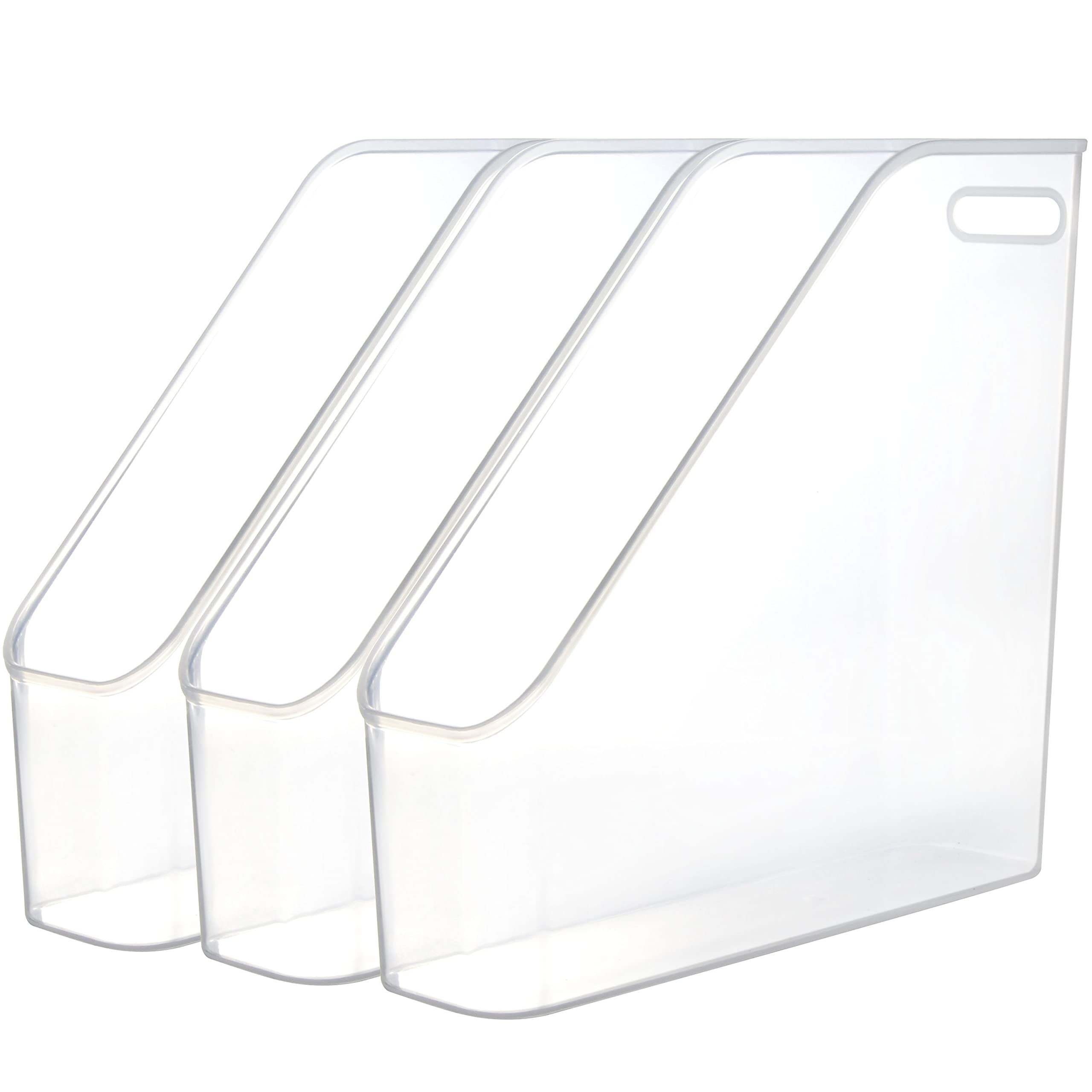 Youngever 3 Pack File Folder Bin Storage, Plastic File Folder Bin Organizer with Handle