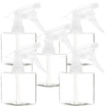 Youngever 5 Pack Empty Plastic Spray Bottles, Clear Square Spray Bottles for Hair and Cleaning Solutions