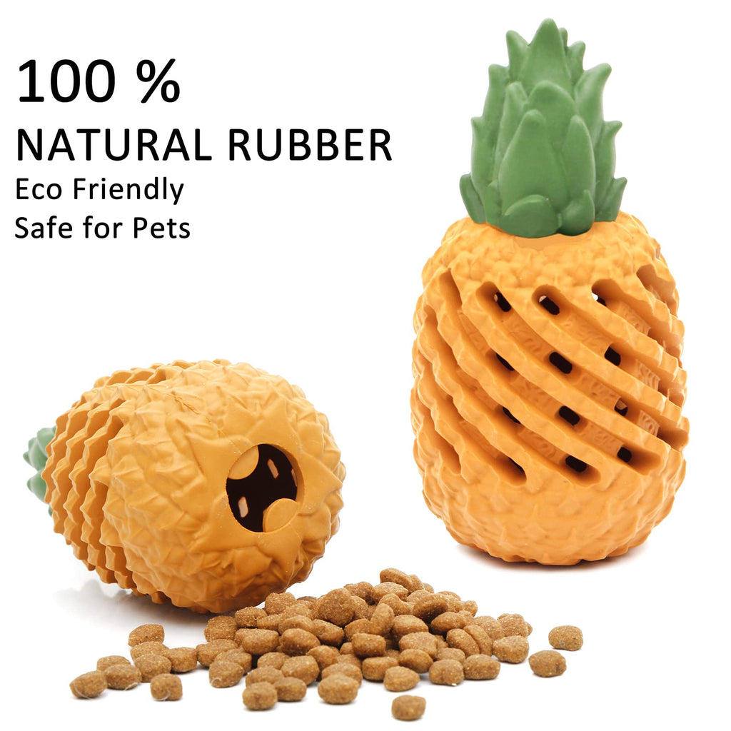 Youngever Pineapple Dog Treat Toys for Pet Teeth Cleaning, Chewing, Fetching, Tough Toy for Aggressive Chewers, IQ Treat Food Dispensing Toys