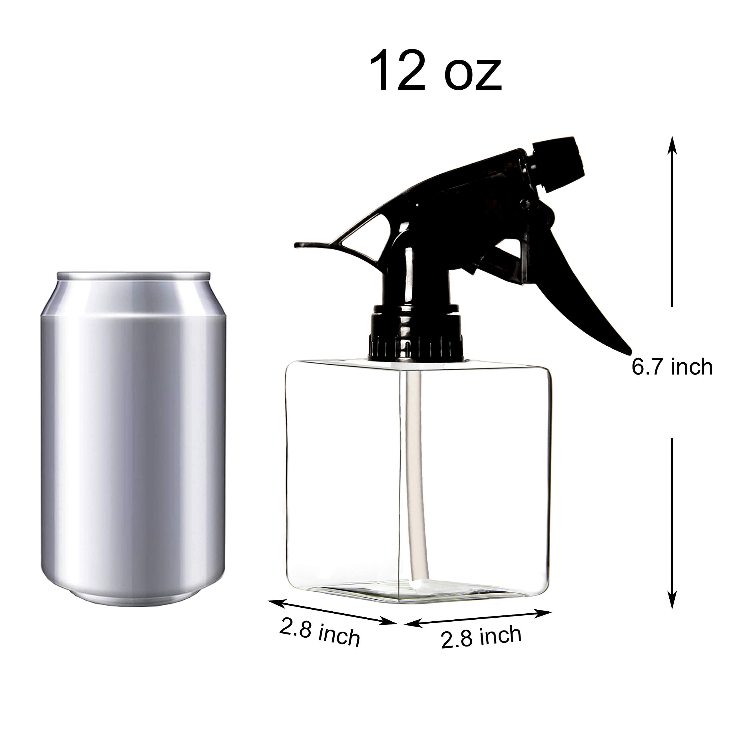 Youngever 5 Pack Empty Plastic Spray Bottles, Square Spray Bottles for Hair and Cleaning Solutions