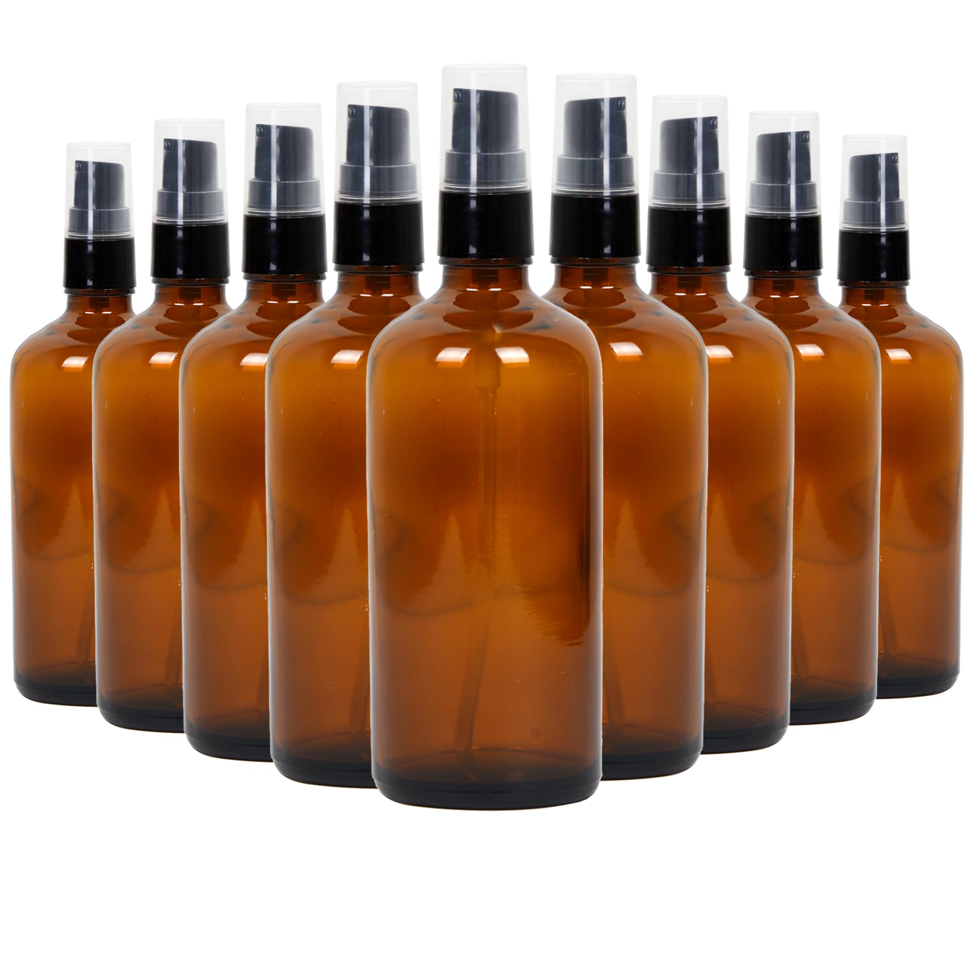 Youngever 15 Pack 3.5 Ounce Glass Pump Bottles, Empty Lotion Pump Bottles, Refillable Dispensor