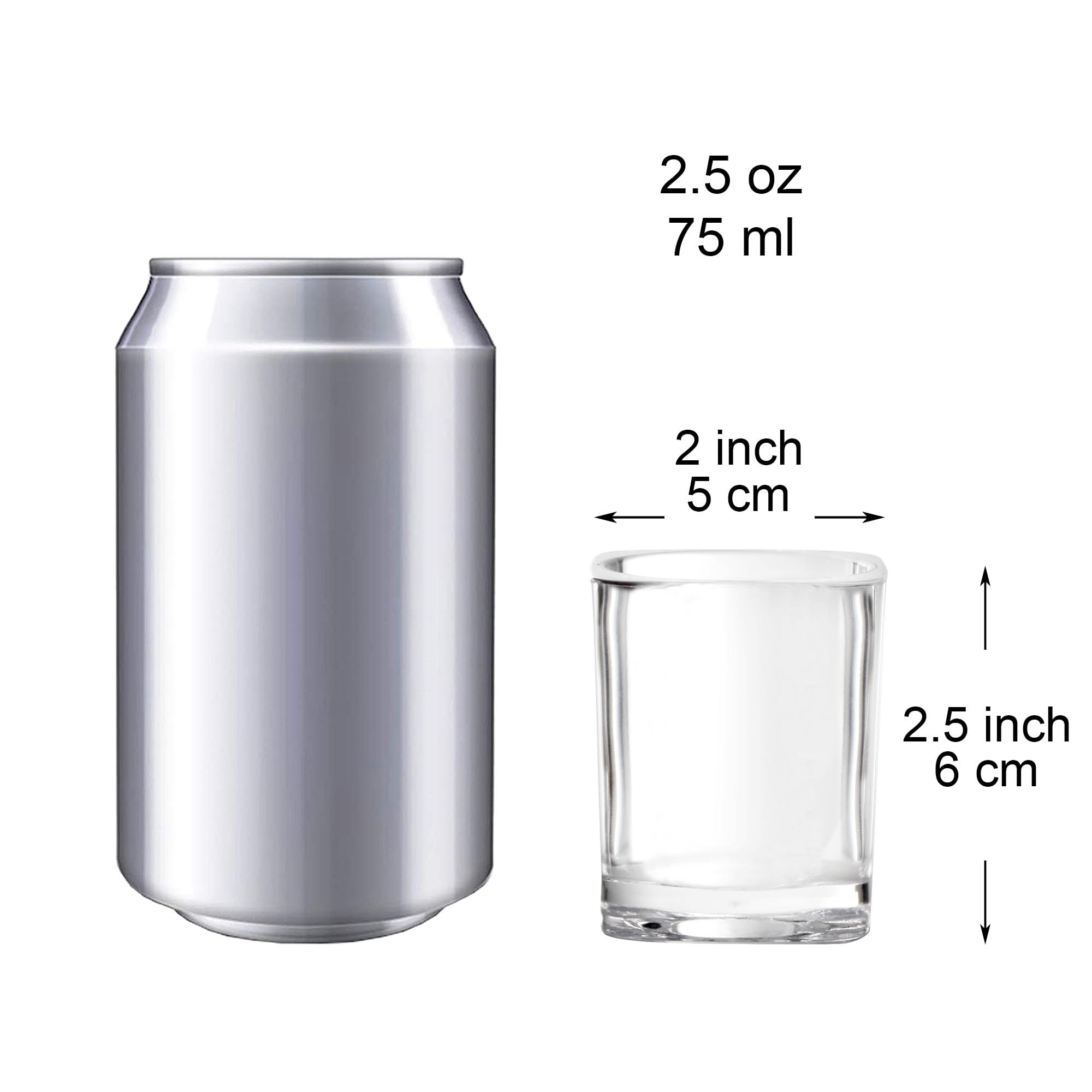 Youngever 6 Pack Plastic Shot Glass Set, Plastic Shot Cups, Clear Shot Glass