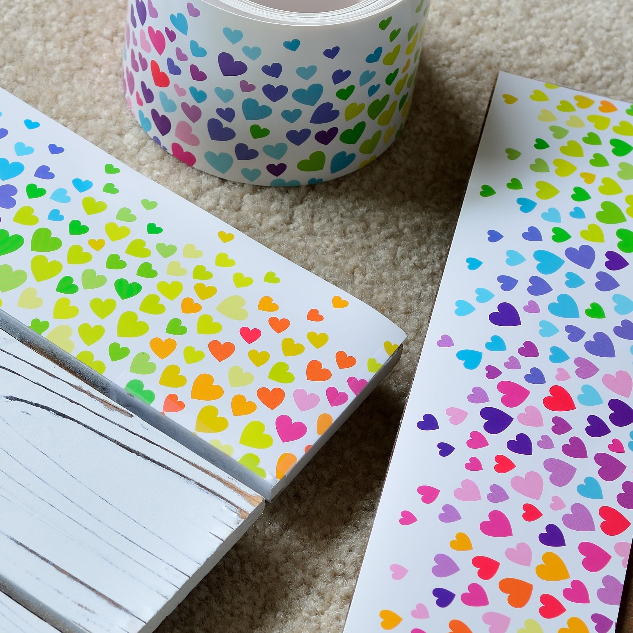 Youngever 52.5 ft Bulletin Board Borders for Classroom Decoration, Heart Design