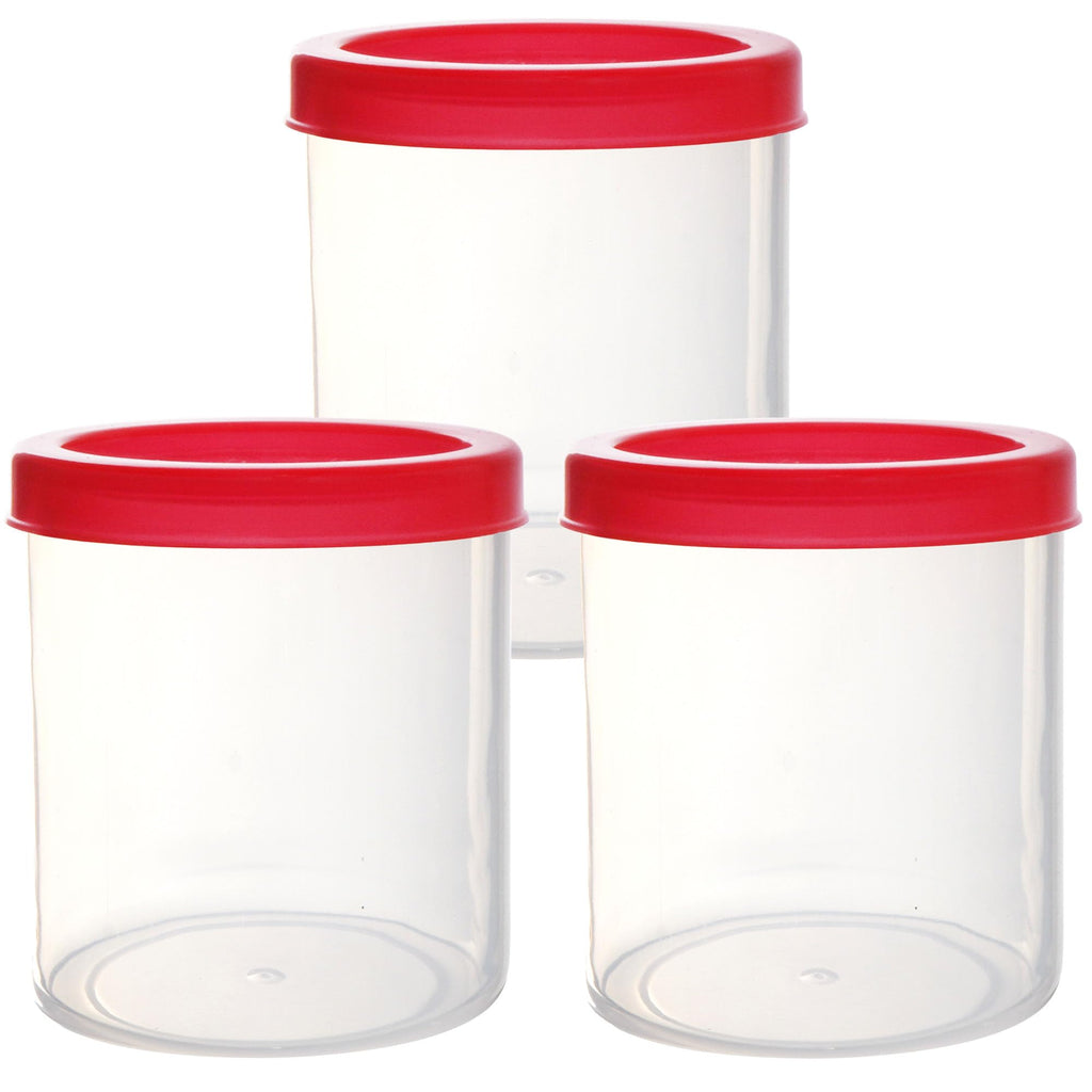 Youngever 3 Pack Plastic Condiment Containers, Sauce Containers with Lid, Plastic Salad Dressing Container
