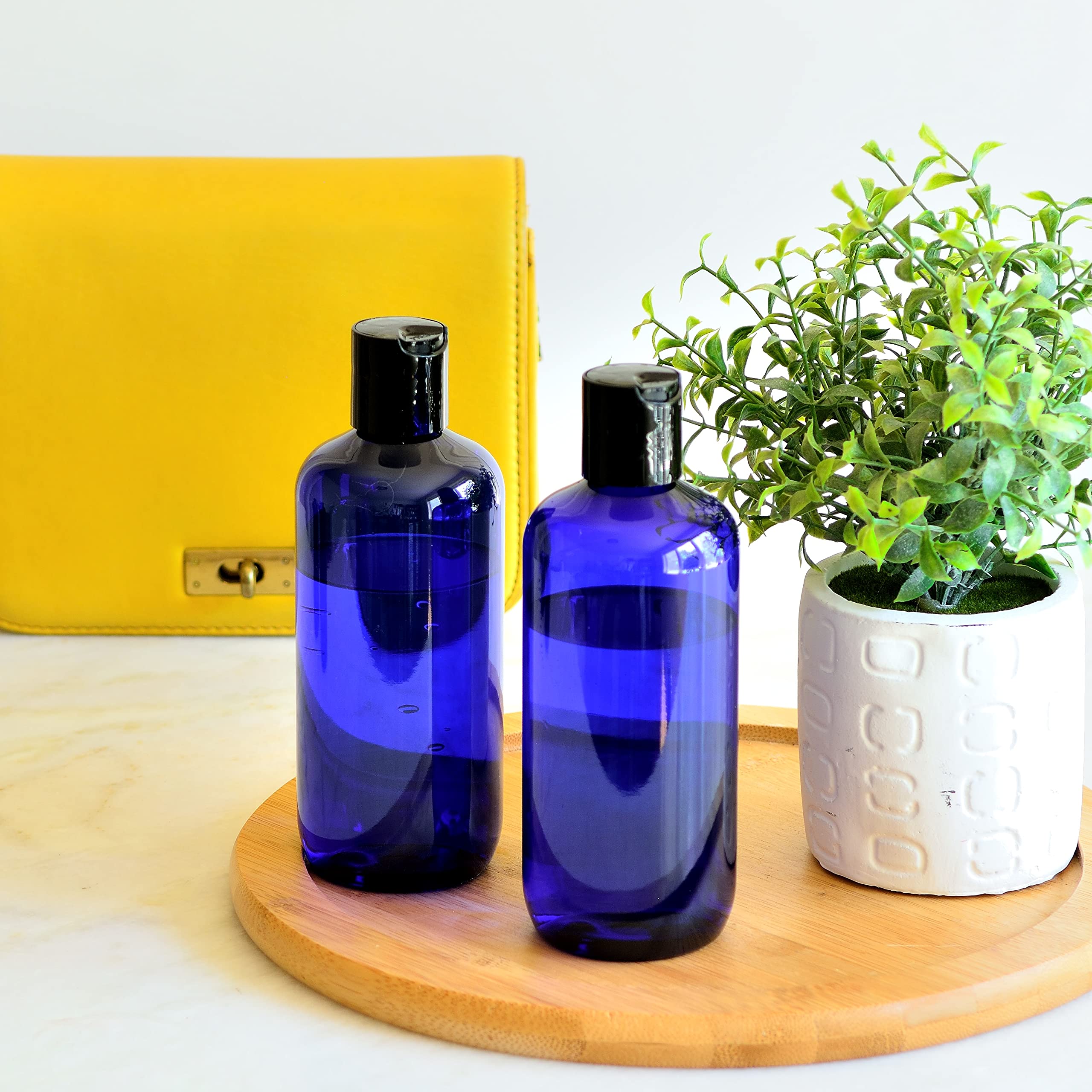 Youngever 10 Pack Plastic Empty Bottles with Disc Cap 8 Ounce, Refillable Cosmetic Bottles, Squeeze Containers for Shampoo, Liquid Body Soap, Lotion, Cream