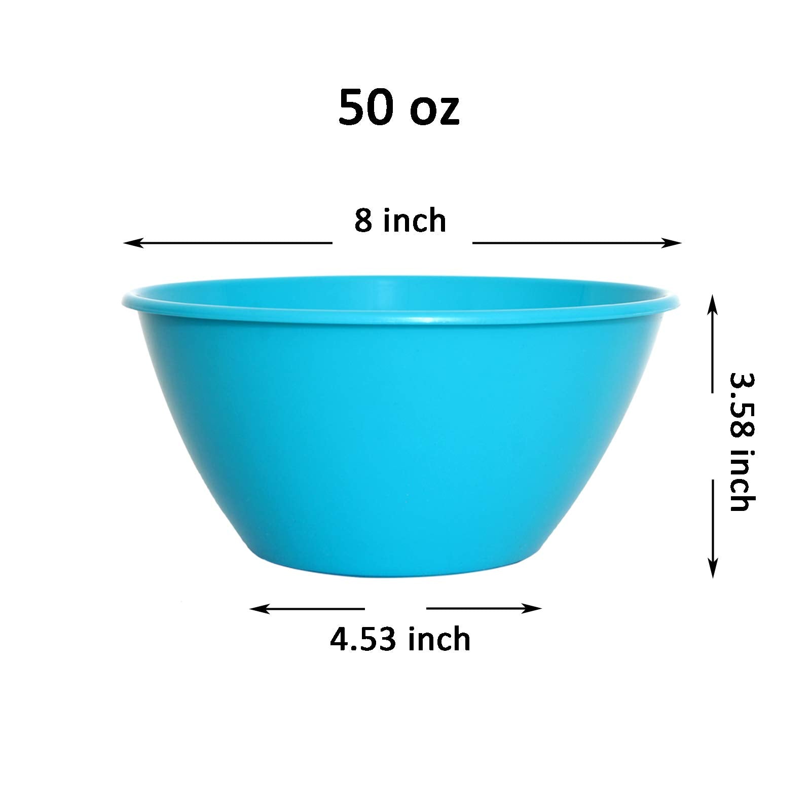 Youngever 50 Ounce Plastic Bowls, Large Cereal Bowls, Large Soup Bowls, Microwave Safe, Dishwasher Safe, Set of 9