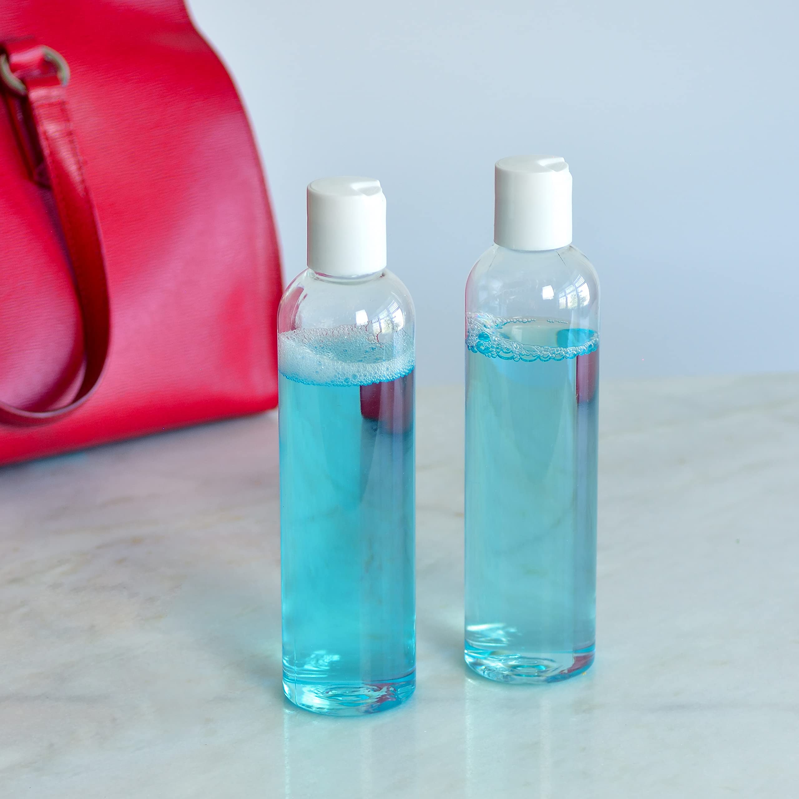 Youngever 10 Pack 8 Ounce Empty Squeeze Containers with White Disc Cap, Plastic Bottles with Disc Top Flip Cap, Refillable Cosmetic Bottles, Squeeze Containers