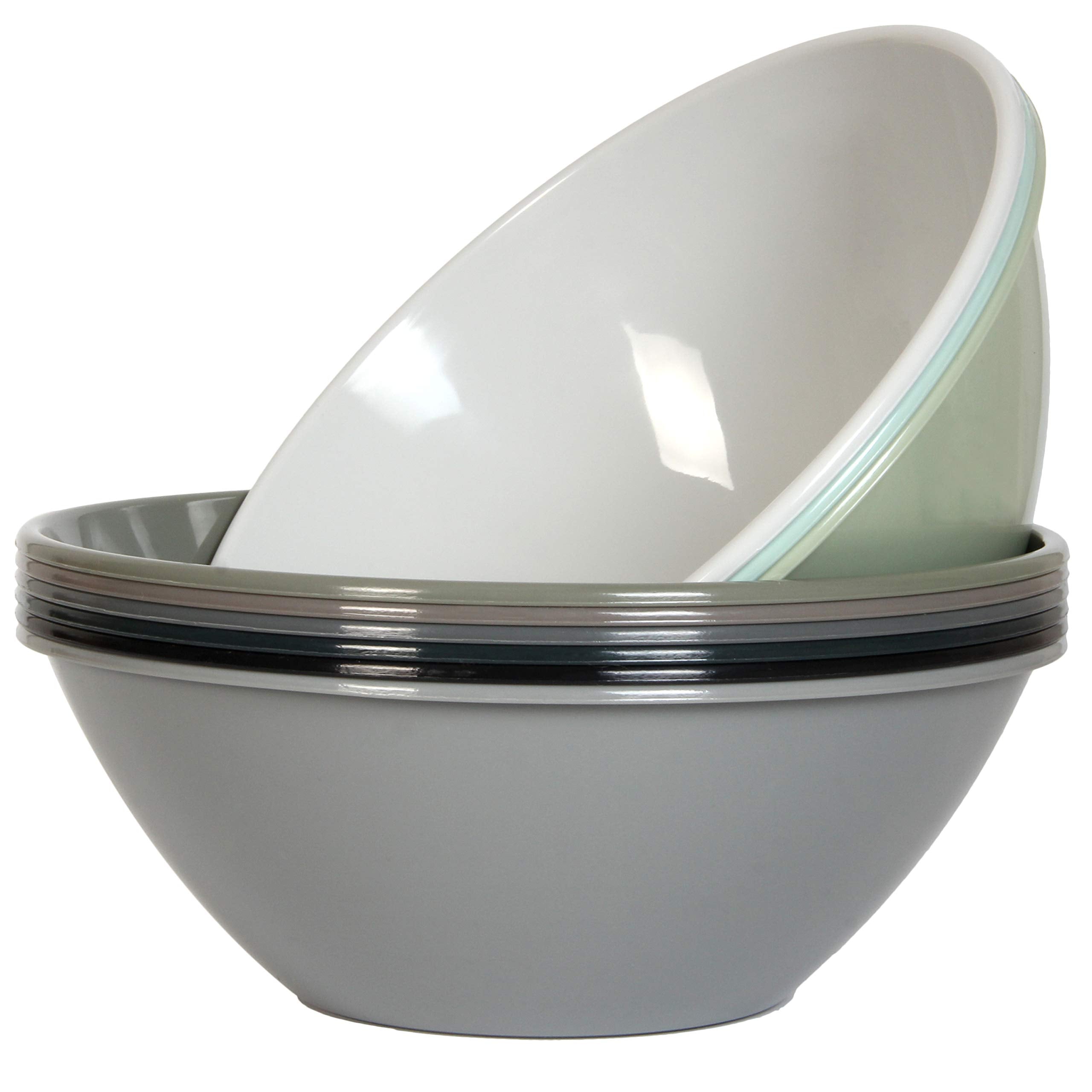 Youngever 9 Pack 3000ML Re-usable Plastic Mixing and Serving Bowls, Popcorn Bowls, Salad Bowls, Chip and Dip Serving Bowls, in 9 Colors