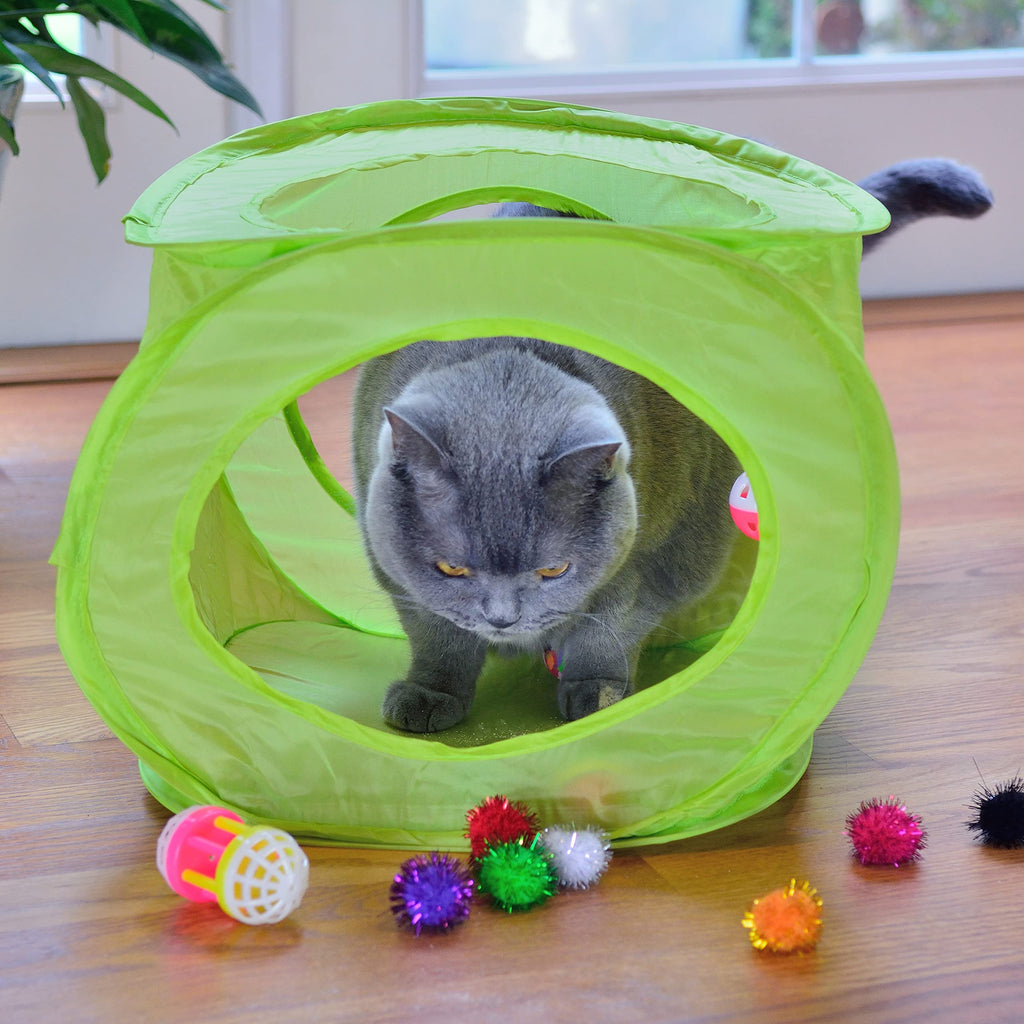 Youngever 18 Cat Toys Kitten Toys Assortments, Cat Teaser Wand, Interactive Bell Toy, Sparkle Balls for Cat, Puppy, Kitty, Kitten