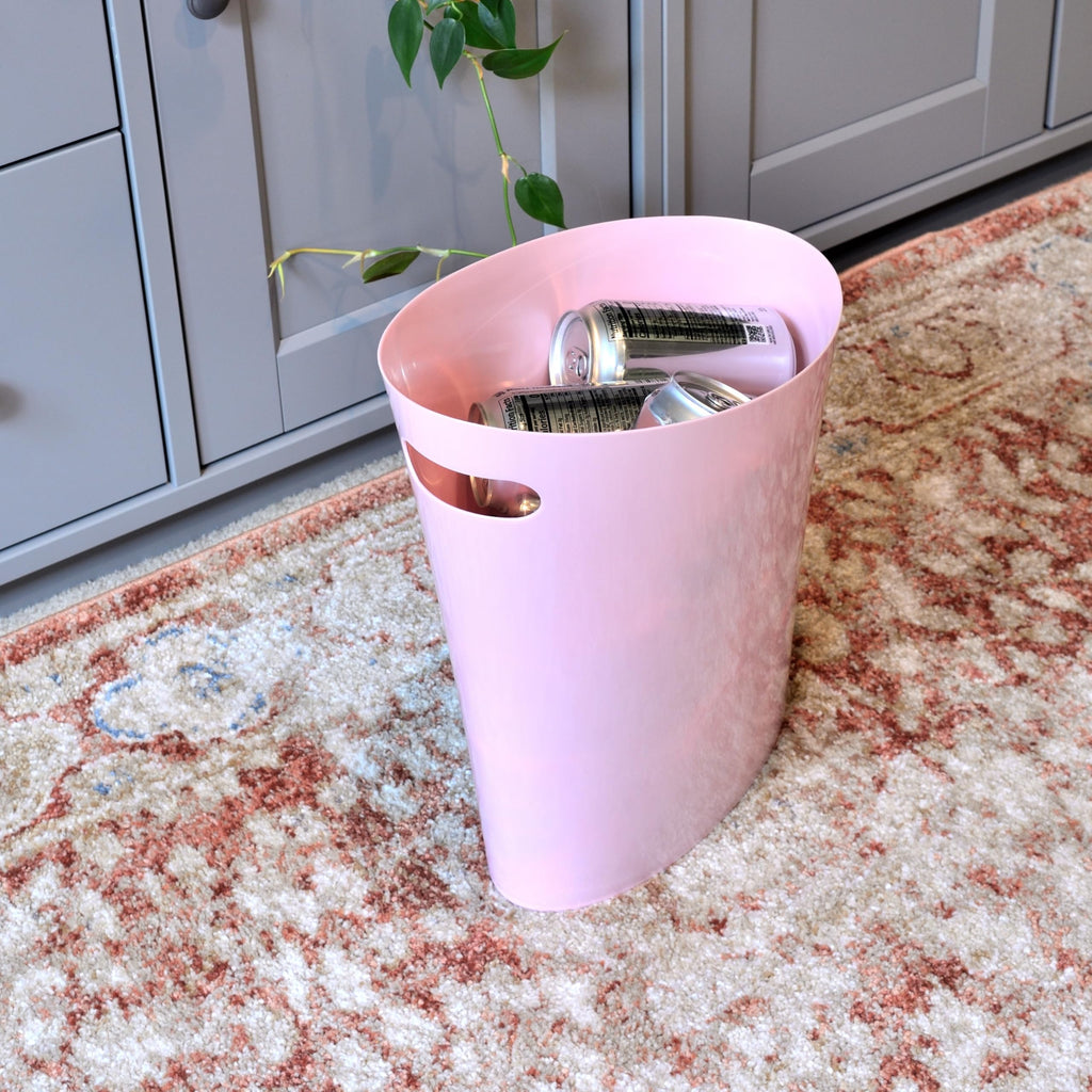 Youngever 2 Gallon Slim Trash Can, Plastic Garbage Container Bin, Small Trash Bin with Handles for Home Office, Living Room, Study Room, Kitchen, Bathroom (2 Pack)