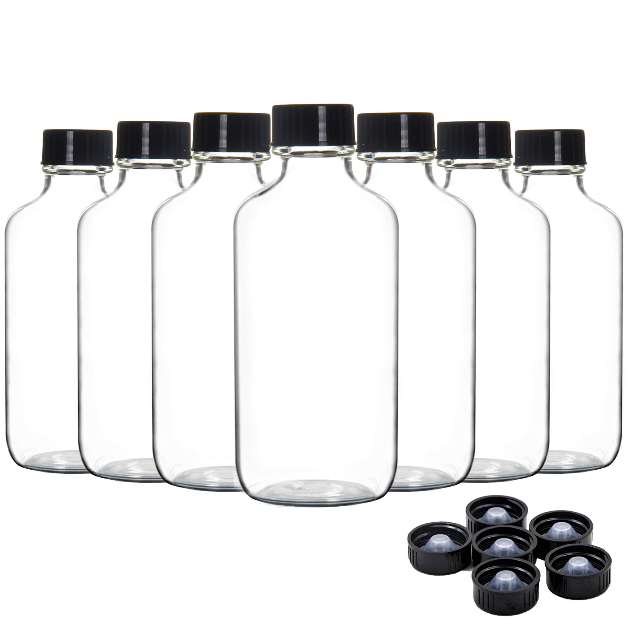 Youngever 16 Pack Empty Glass Bottles with Lids, Refillable Container for Essential Oils, Vanilla Extract and More