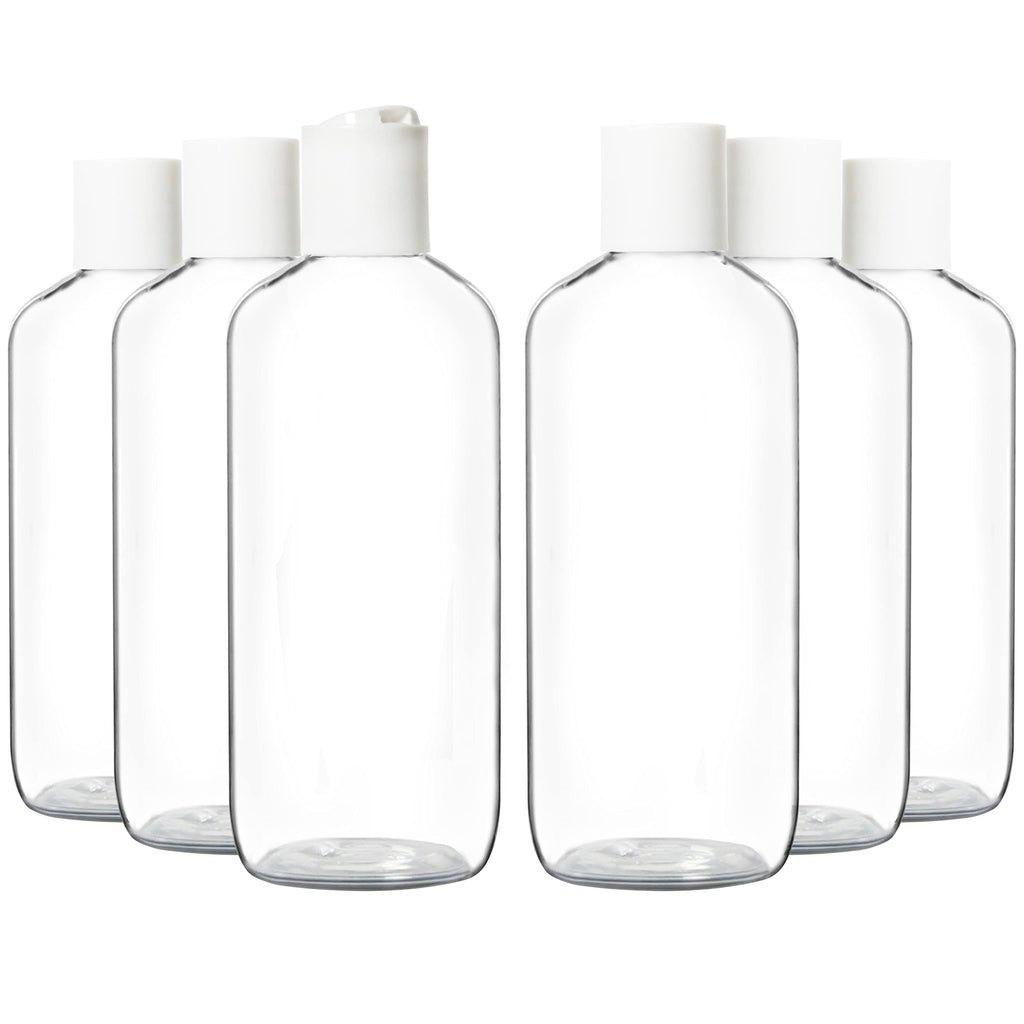Youngever 6 Pack 16 Ounce Empty Squeeze Containers with Disc Cap, Plastic Bottles with Disc Top Flip Cap, Refillable Cosmetic Bottles, Squeeze Containers