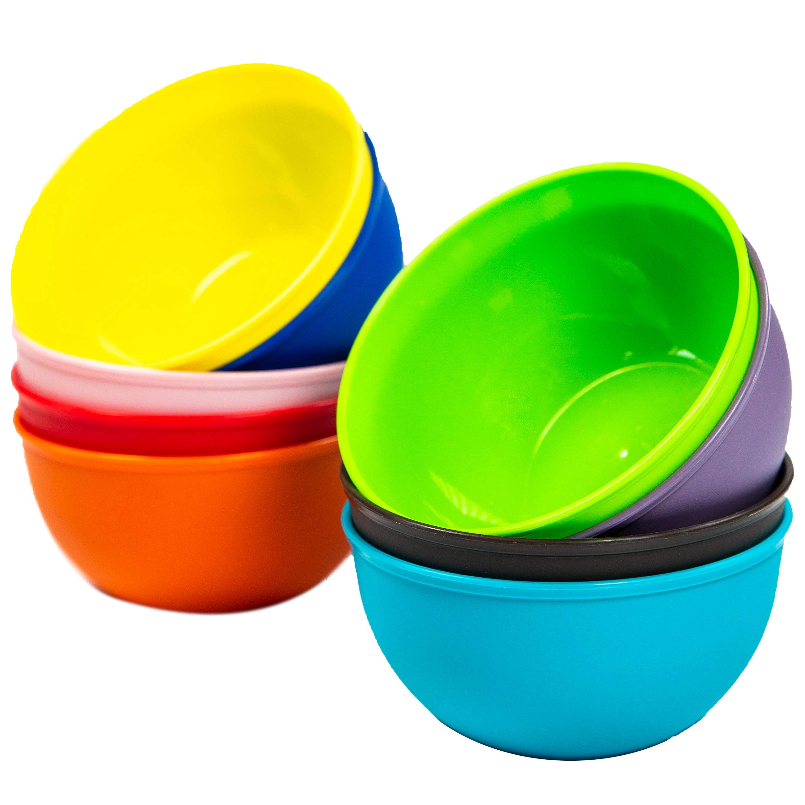 Youngever 9 Pack 10 Ounce Plastic Bowls, Kids Plastic Bowls, Set of 9