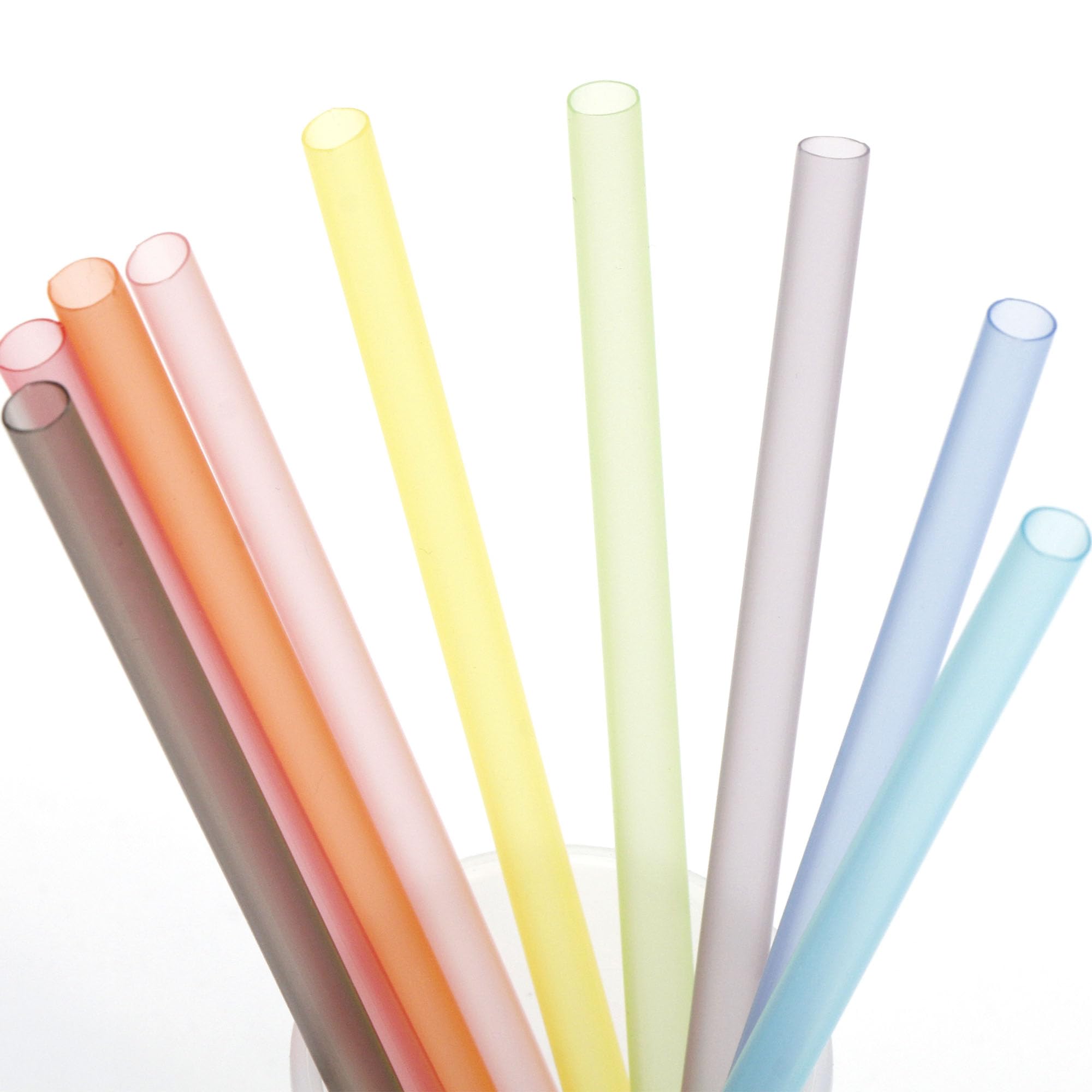 Youngever 9 Pack Reusable Plastic Straws, 7 inch Flexible Plastic Drinking Straws