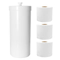 Youngever Plastic Toilet Paper Holder Stand, 3 Rolls Toilet Tissue Holder, Compact Toilet Tissue Rolls Organizer with Lid