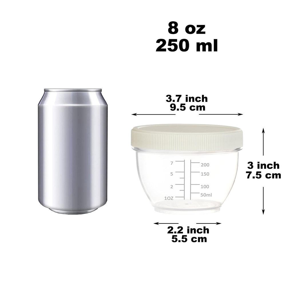 Youngever 18 Pack 1 Cup Small Food Containers with Lids, 8 Ounce Food Storage Containers, Condiment, and Sauce Containers with Lids Labels