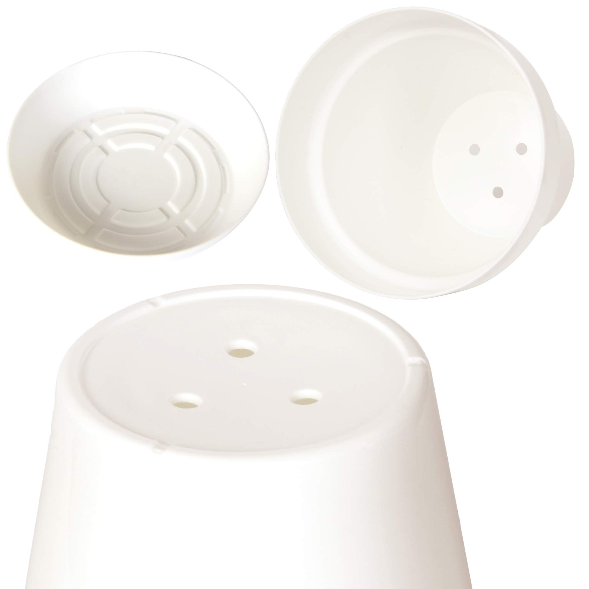 Youngever 7 Pack 6.5 Inch Plastic Planters, Indoor Flower Plant Pots, Classic Decorative Gardening Pot with Drainage