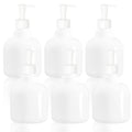 Youngever 6 Pack Plastic Pump Bottles 16 Ounce, Refillable Plastic Pump Bottles with Travel Lock (White)