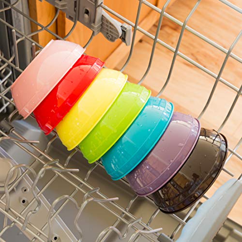 Youngever 18 Sets 8 ounce Kids Bowls with Lids (18 Bowls + 18 Lids), Small Food Storage Containers, Toddler Bowls with Lids, Set of 18 in 9 Assorted Colors