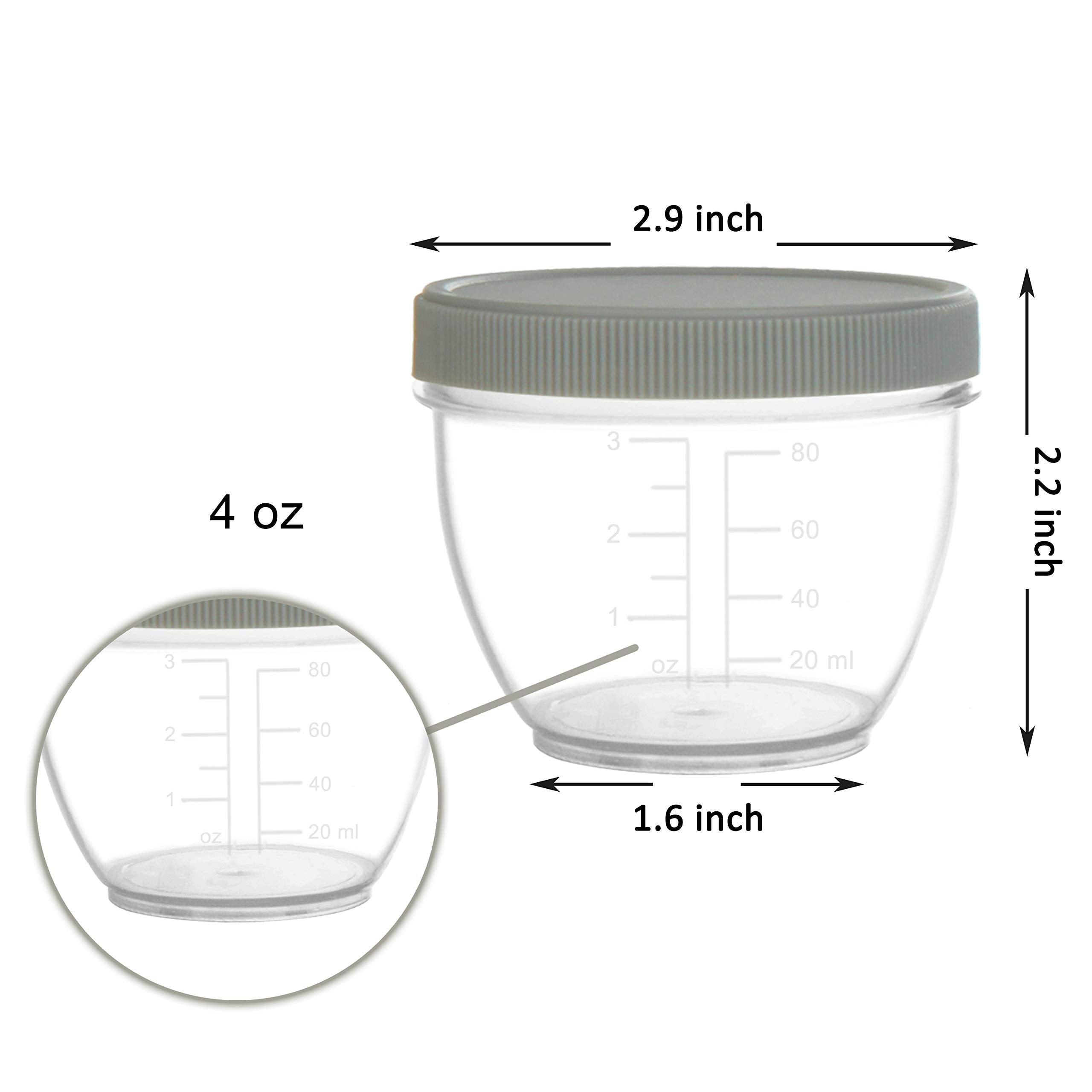 Youngever 18 Sets Baby Food Storage, 4 Ounce Plastic Baby Food Containers with Lids, 9 Urban Colors, with Lids Labels