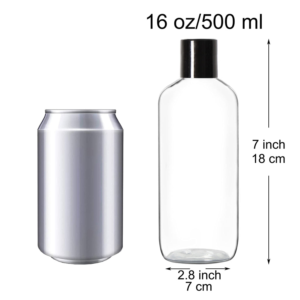 Youngever 6 Pack 16 Ounce Empty Squeeze Containers with Disc Cap, Plastic Bottles with Disc Top Flip Cap, Refillable Cosmetic Bottles, Squeeze Containers