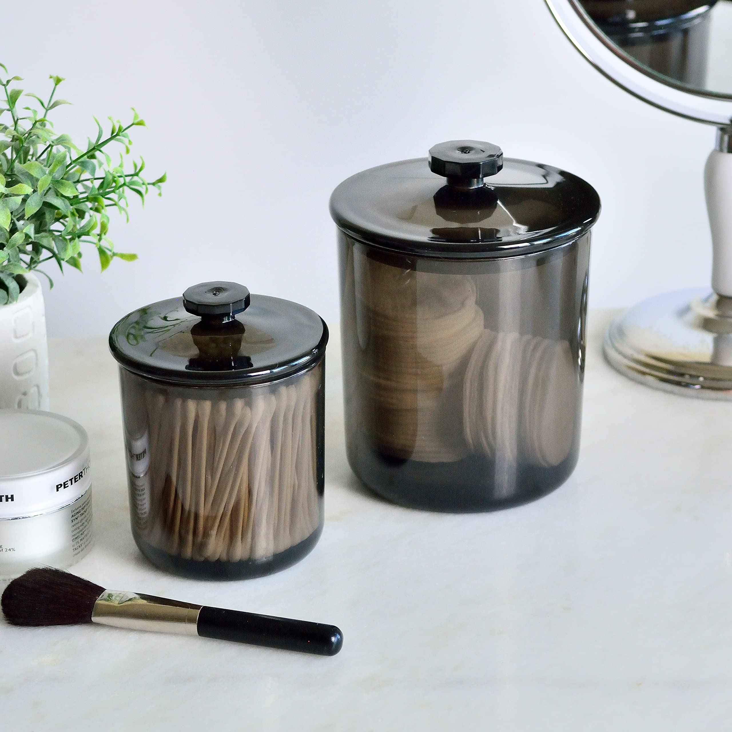 Youngever Black Plastic Apothecary Jar