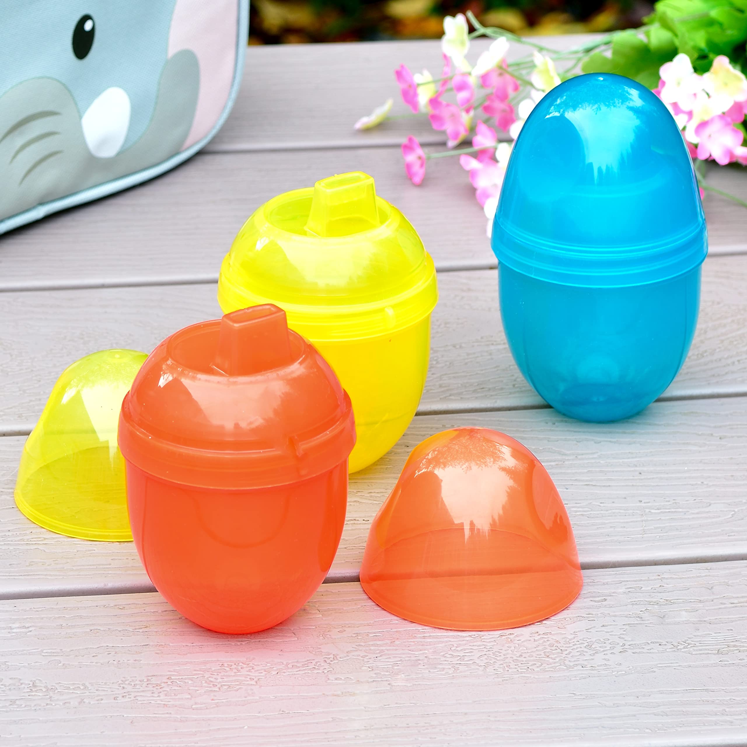 Youngever 9 Pack 7 Ounce Kids Sippy Cups - 9 Assorted Color Sippy Cups for Infant, Toddler