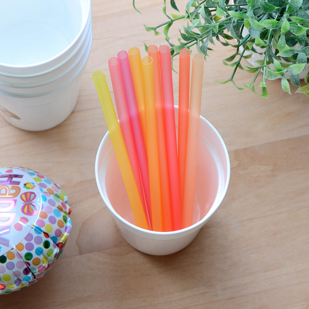 Youngever 9 Pack Reusable Plastic Straws, 7 inch Flexible Plastic Drinking Straws
