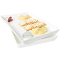 Youngever 3 Pack Plastic Serving Trays, Serving Platter for Parties, Sturdy ABS Material, 15 inch x 10 inch