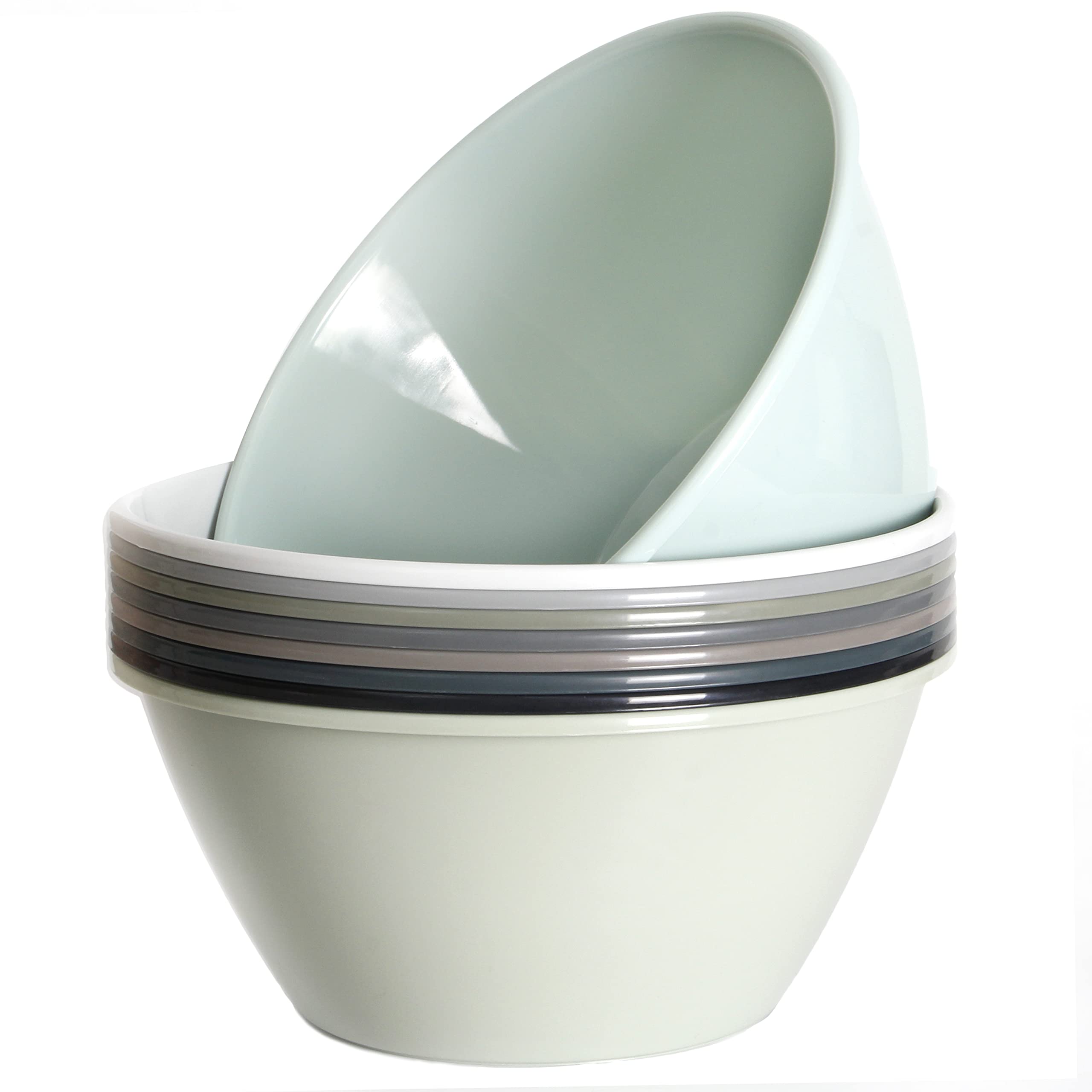 Youngever 11 inch 120 Ounce Plastic Mixing and Serving Bowls, Large Popcorn Bowls, Salad Bowls, Chip and Dip Serving Bowls, Set of 9