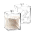 Youngever 2 Pack 15 Ounce Clear Plastic Apothecary Jars, Square Shape