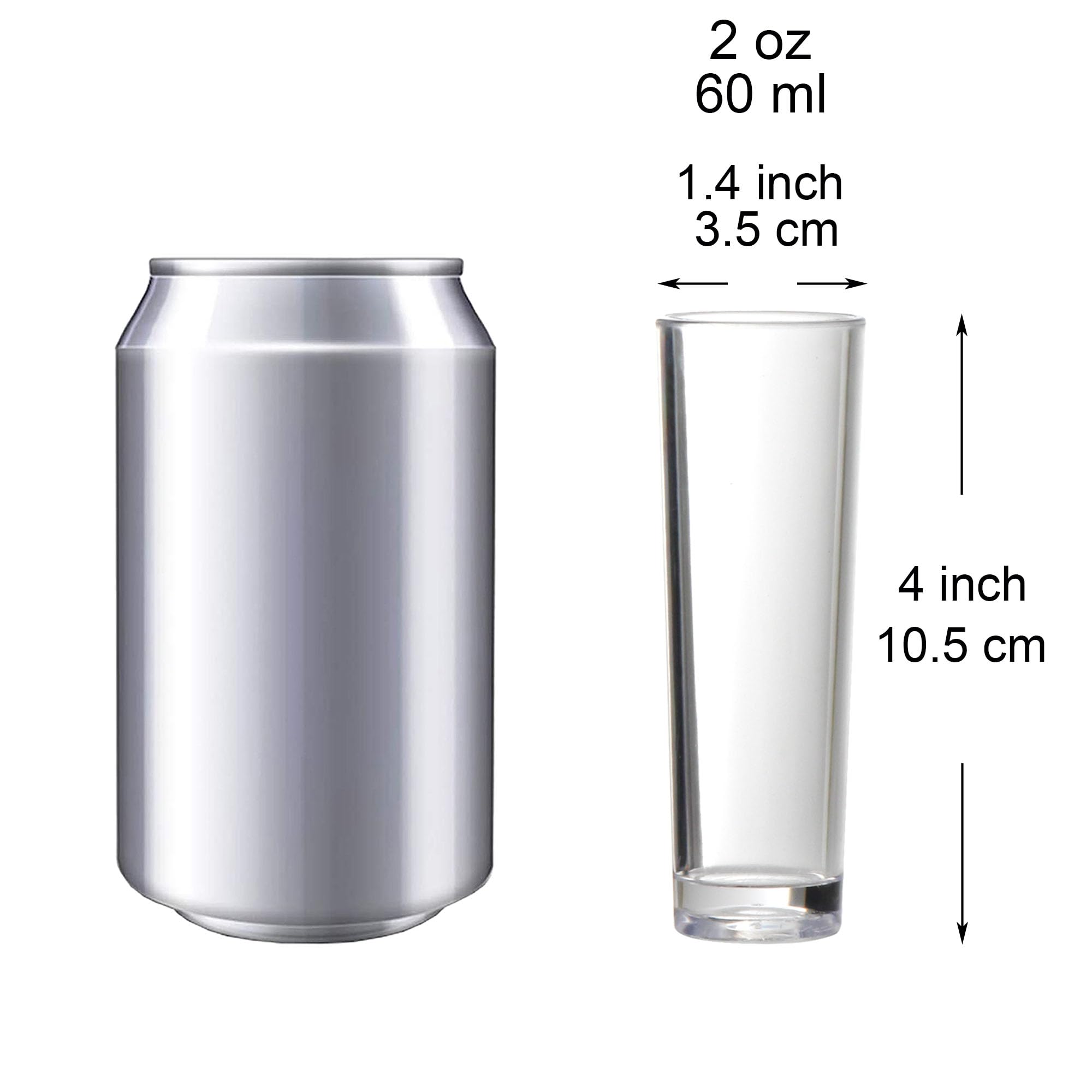 Youngever 6 Pack Plastic Shot Glass Set, Plastic Shot Cups, Clear Shot Glass