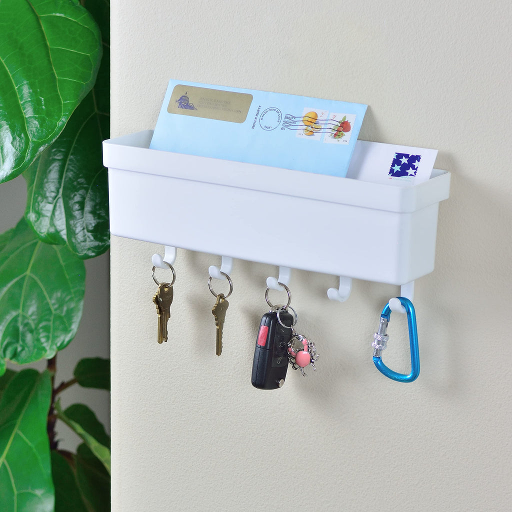 Hiplastic Key Rack Youngever Plastic Key Holder for Wall, Entryway Mail Holder with 5 Key ...