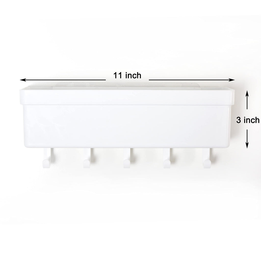 Youngever Plastic Key Holder for Wall, Entryway Mail Holder with 5 Key Hooks, Wall Storage Organizer
