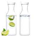Youngever 2 Pack 50 Ounce Plastic Carafe, Reusable Clear Water Pitcher, Beverage Containers with Lids