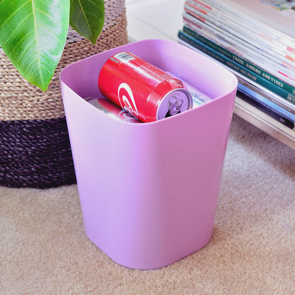 Youngever 2 Pack 1.5 Gallon Square Trash Can, Plastic Garbage Container Bin, Small Trash Bin for Home Office, Living Room, Study Room, Kitchen, Bathroom