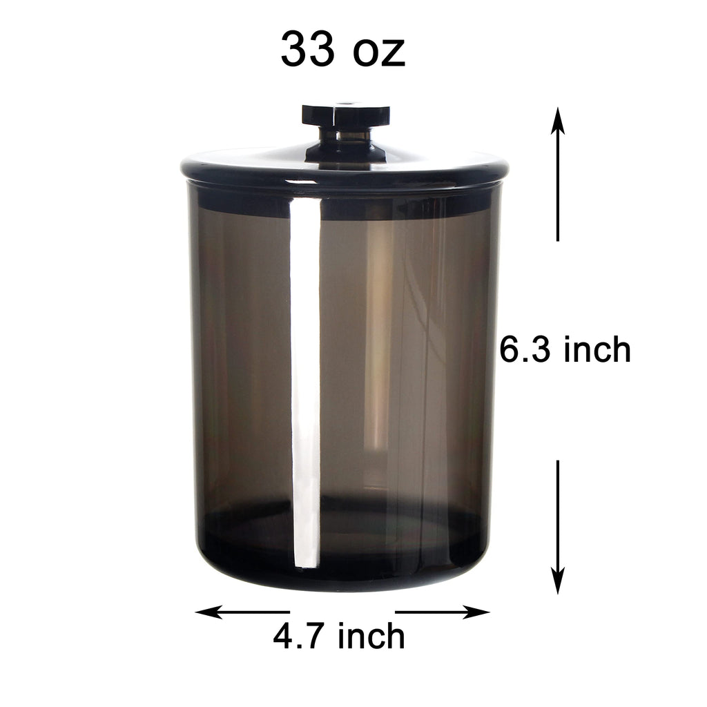 Youngever Black Plastic Apothecary Jar