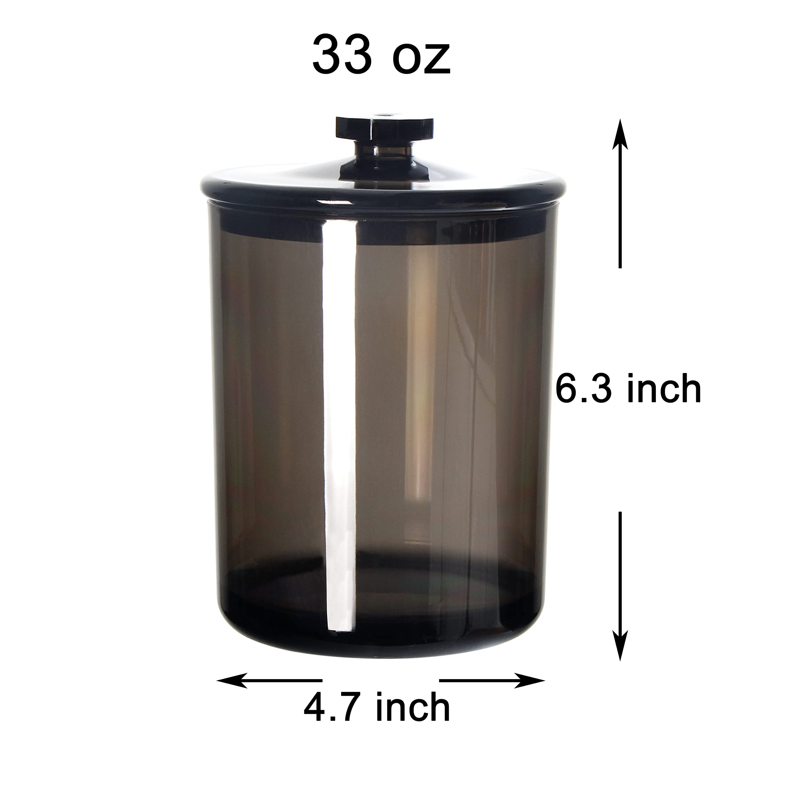 Youngever Black Plastic Apothecary Jar
