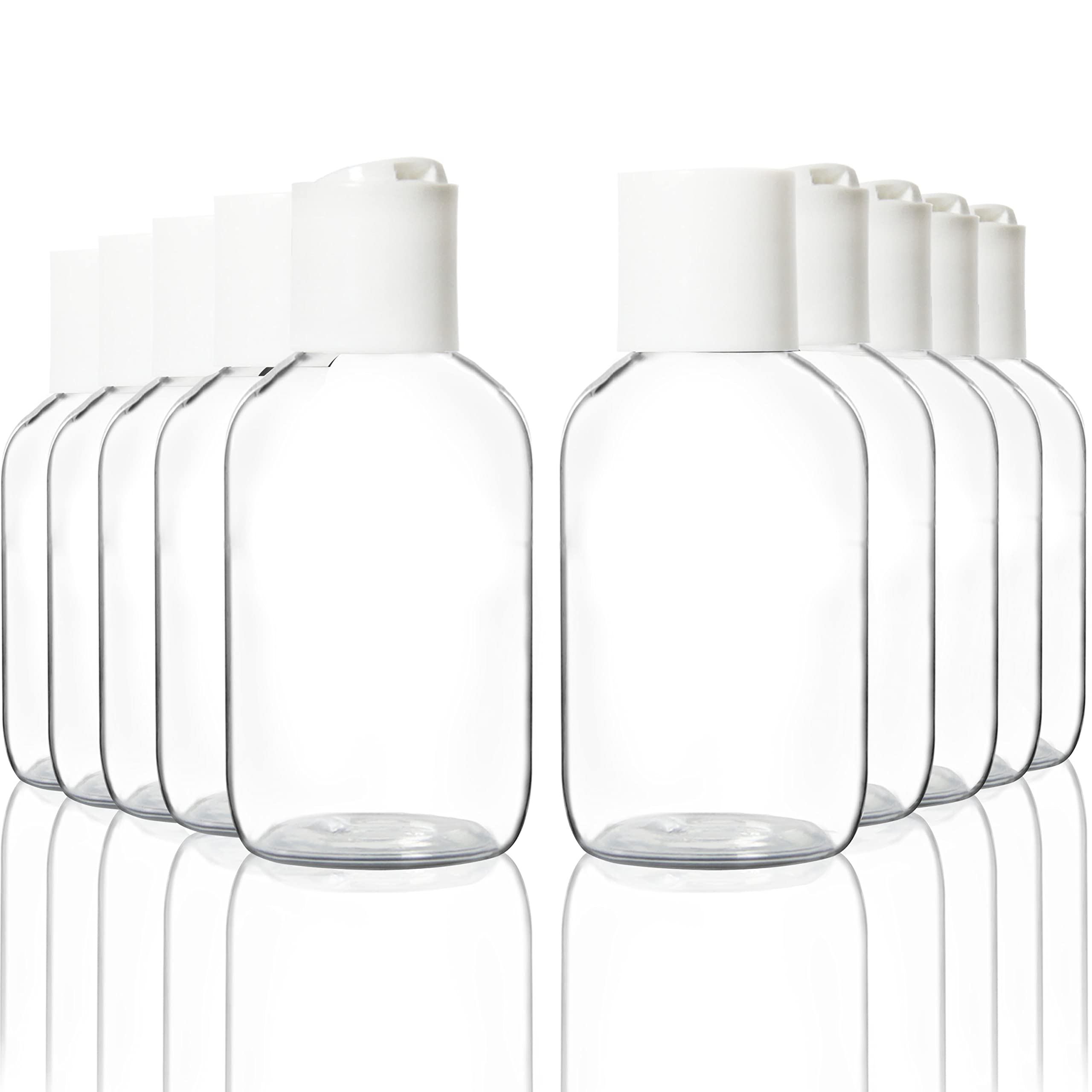 Youngever 12 Pack 4 Ounce Empty Squeeze Containers with Disc Cap, Plastic Bottles with Disc Top Flip Cap, Refillable Cosmetic Bottles, Squeeze Containers