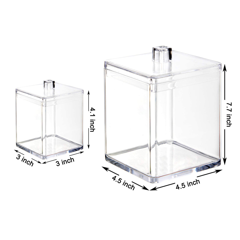 Youngever Clear Plastic Apothecary Jar, Square Shape
