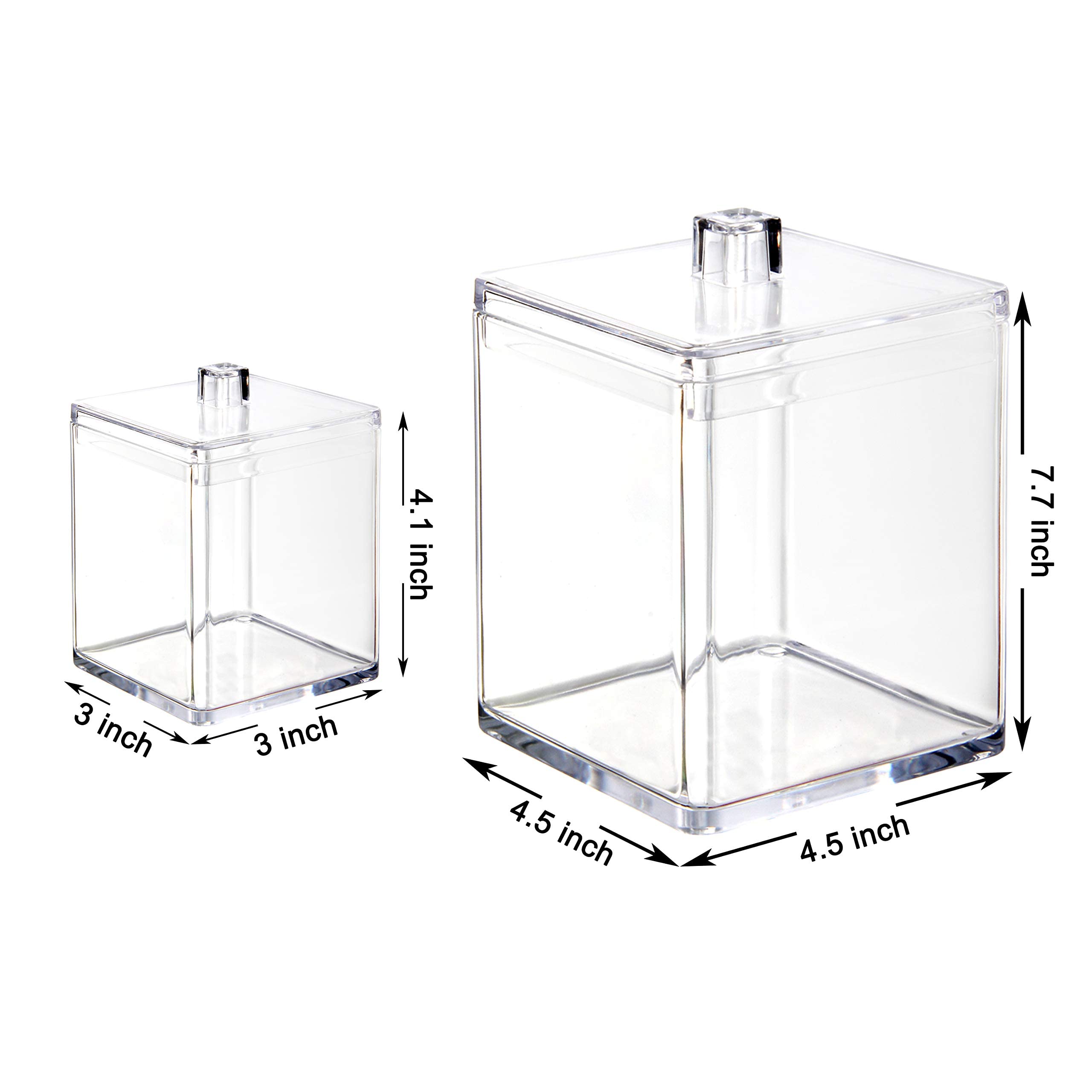 Youngever Clear Plastic Apothecary Jar, Square Shape