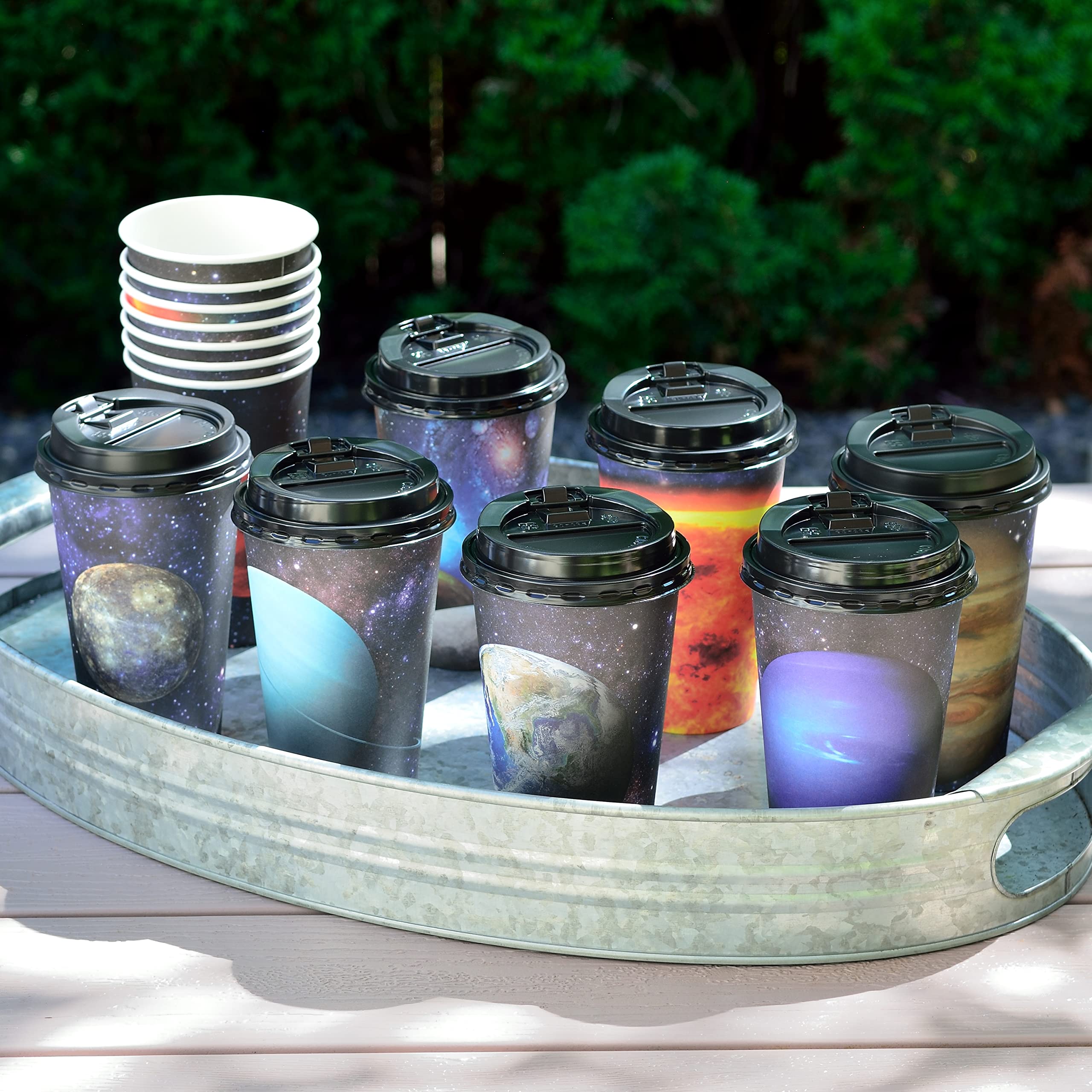 Youngever 72 Sets Disposable Coffee Cups with Lids, To Go Hot Coffee Cups, Durable Paper Cups with Lids