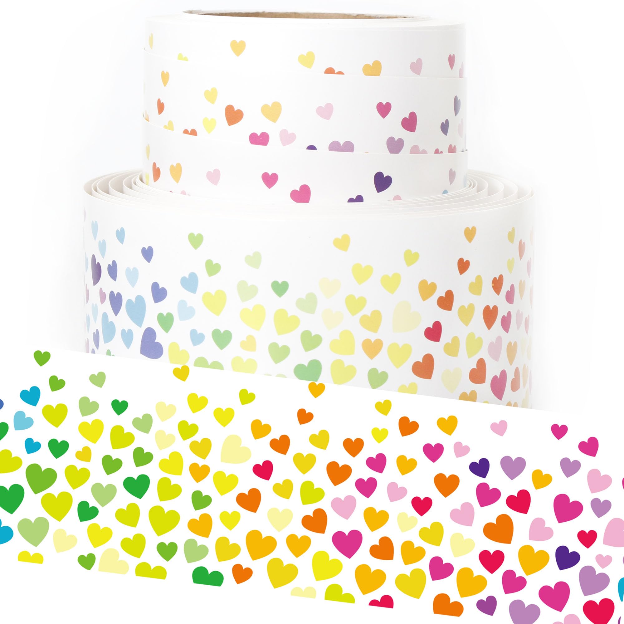 Youngever 52.5 ft Bulletin Board Borders for Classroom Decoration, Heart Design