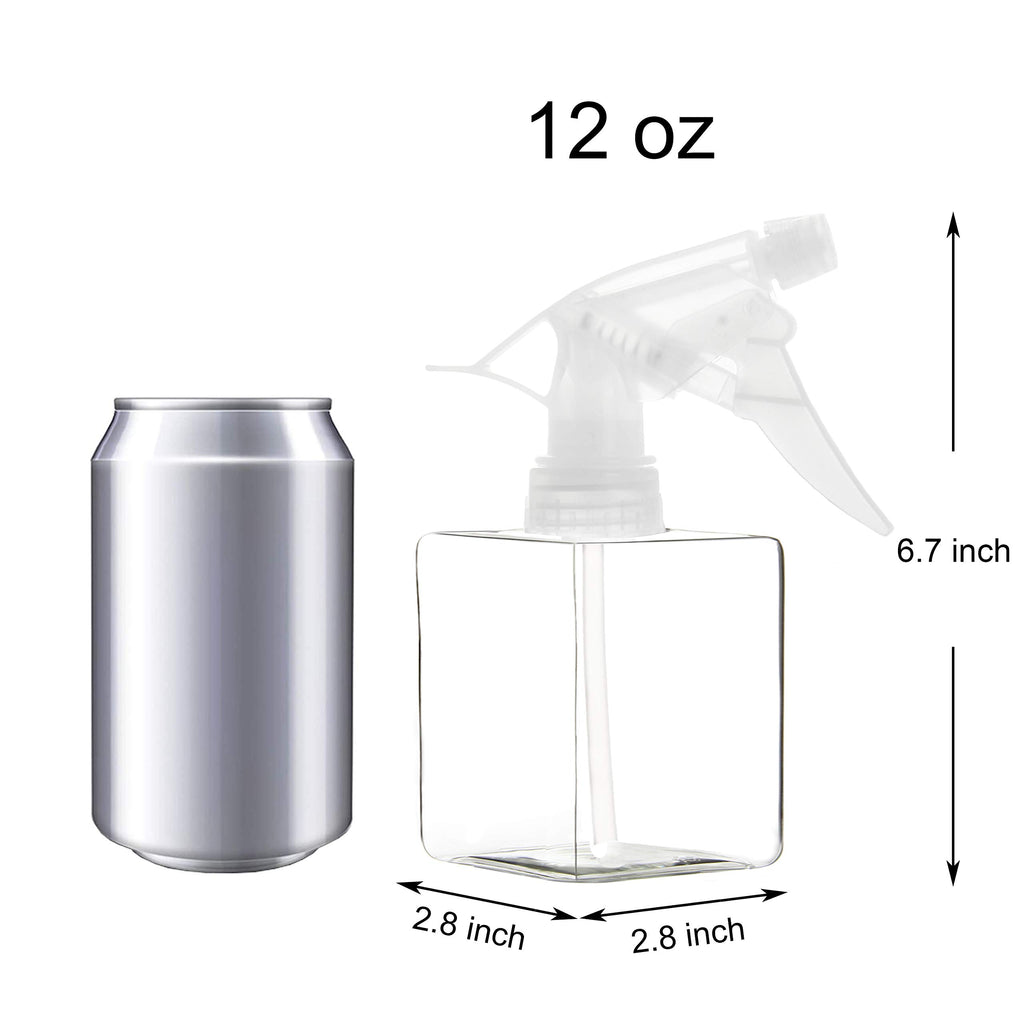 Youngever 5 Pack Empty Plastic Spray Bottles, Clear Square Spray Bottles for Hair and Cleaning Solutions