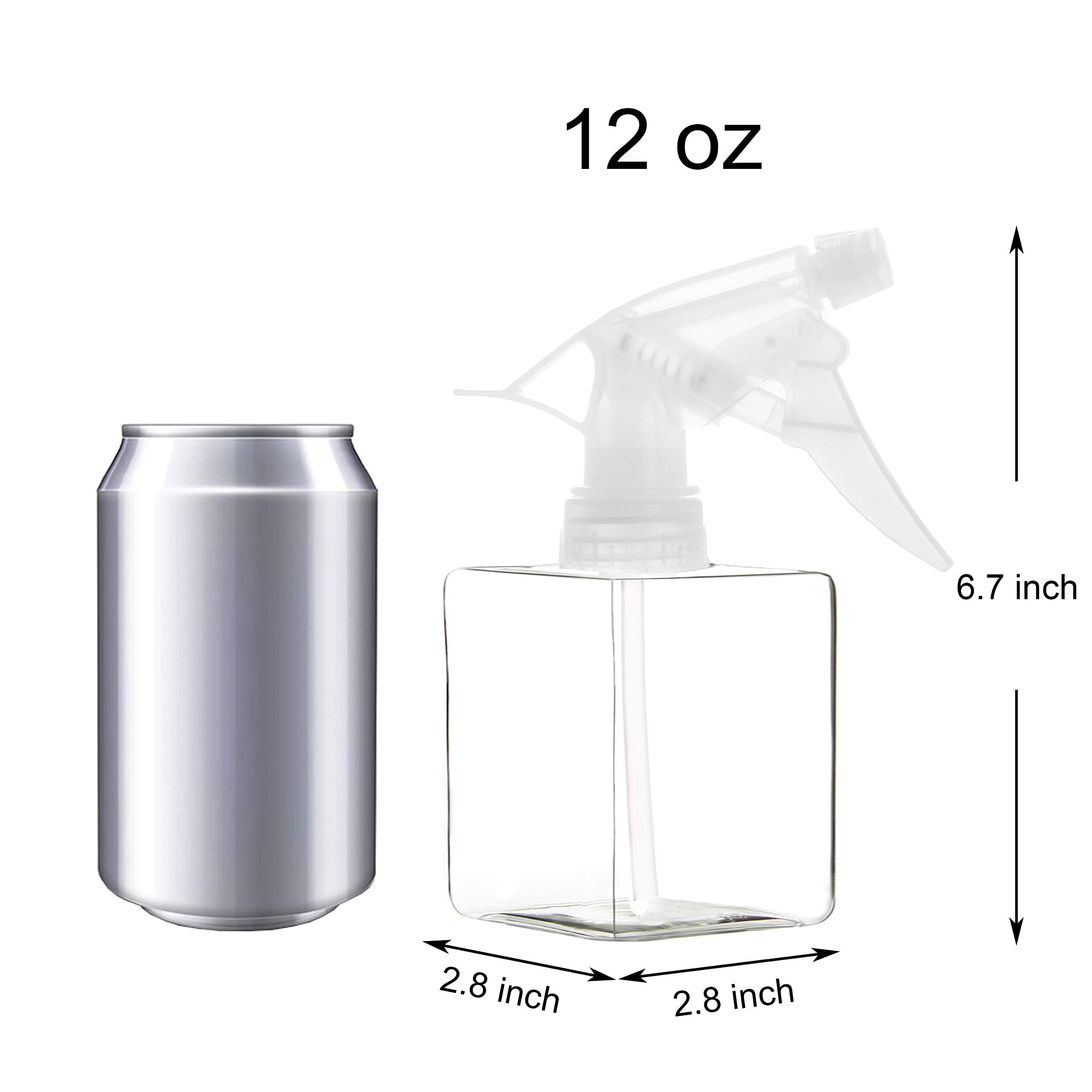 Youngever 5 Pack Empty Plastic Spray Bottles, Clear Square Spray Bottles for Hair and Cleaning Solutions