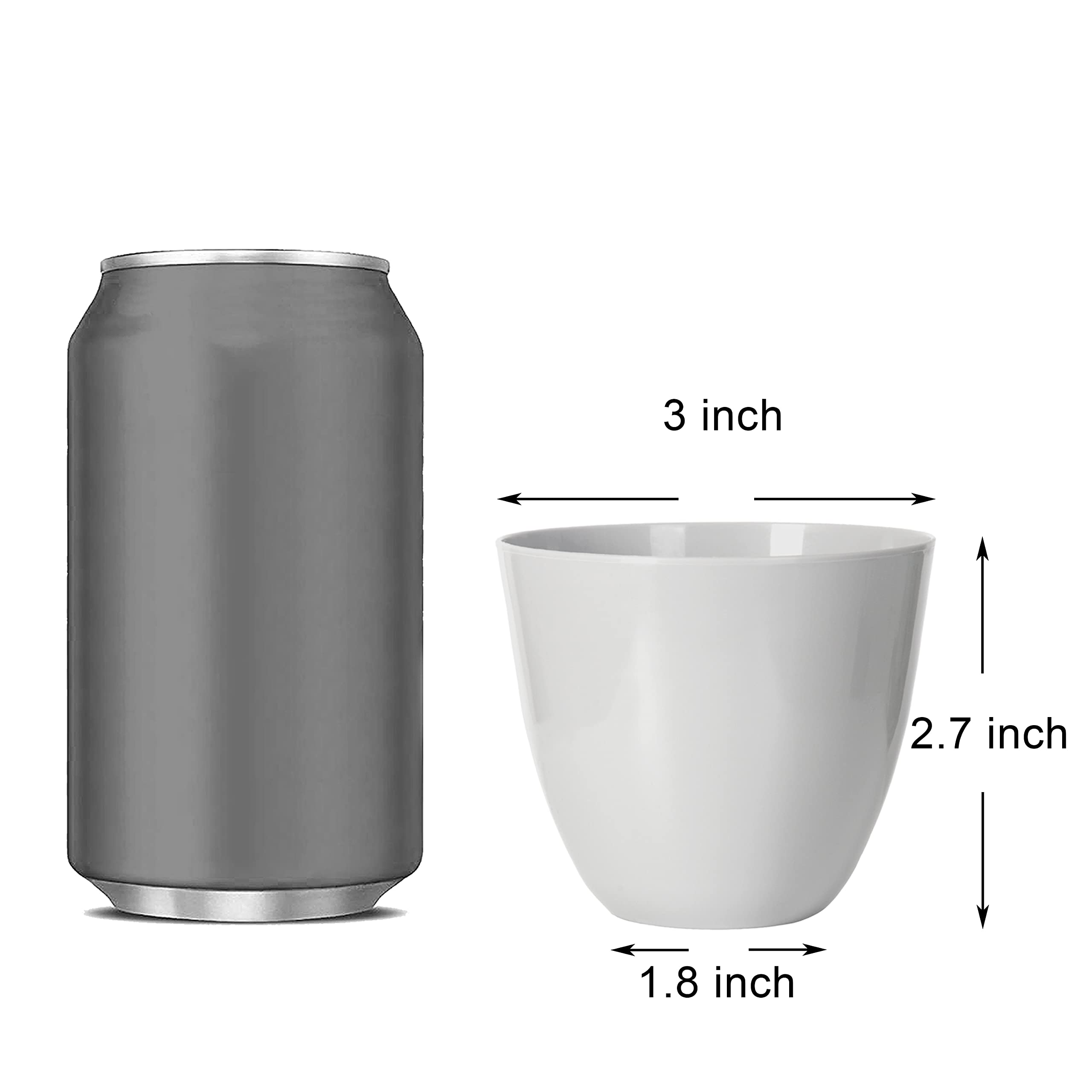 Youngever 10 Pack 3 Inch Mini Plastic Planters Indoor Flower Plant Pots, Grey Gardening Pot with Drainage for All House Plants, Flowers, Herbs, Succulents, NO Plant Included